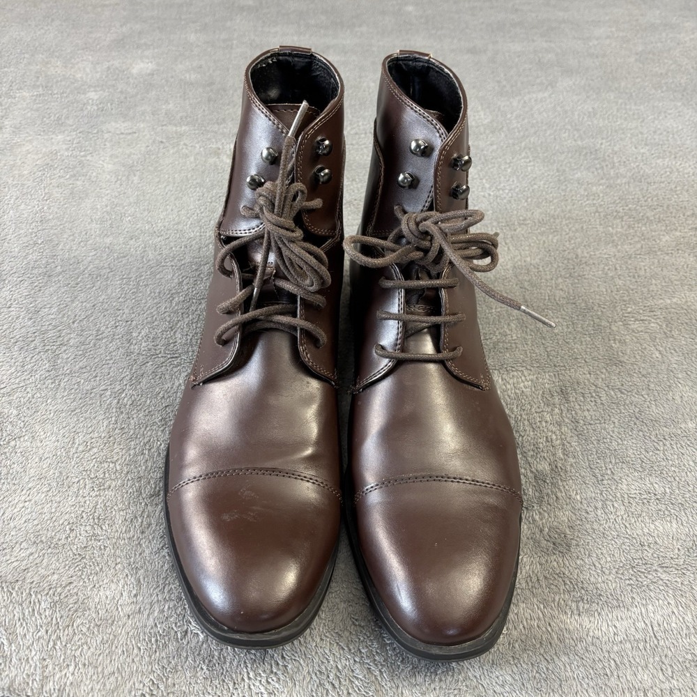 Robert Wayne Boots Mens 10D Jonah 207 Brown Leather Lace Up Ankle Booties‎